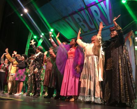 The Wiz: The Boston Arts Academy cast takes a bow after their final performance at the Strand. Bill Forry photo
